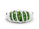 White gold Round Peridot Multi-Row Crossover Band_6