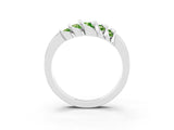 White gold Round Peridot Multi-Row Crossover Band_9