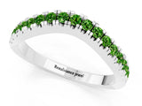 White gold Round Peridot Pavé Curved Band with Shared Prong Setting_7