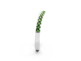 White gold Round Peridot Pavé Curved Band with Shared Prong Setting_8