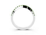 White gold Round Peridot Pavé Curved Band with Shared Prong Setting_9