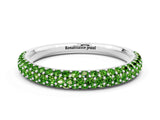 White gold Round Peridot Pavé Eternity Band with Shared Prong Setting_6