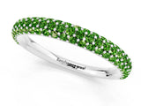 White gold Round Peridot Pavé Eternity Band with Shared Prong Setting_7