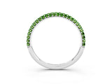 White gold Round Peridot Pavé Eternity Band with Shared Prong Setting_9