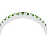 White gold Round Peridot Pavé Half Eternity Band with Shared Prong Setting_10
