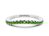 White gold Round Peridot Pavé Half Eternity Band with Shared Prong Setting_6