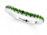 White gold Round Peridot Pavé Half Eternity Band with Shared Prong Setting_7