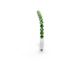 White gold Round Peridot Pavé Half Eternity Band with Shared Prong Setting_8