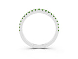 White gold Round Peridot Pavé Half Eternity Band with Shared Prong Setting_9