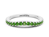 White gold Round Peridot Pavé Set Curved Wedding Band_10