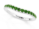 White gold Round Peridot Pavé Set Curved Wedding Band_11