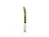 White gold Round Peridot Pavé Set Curved Wedding Band_12