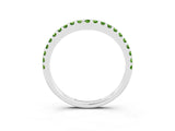 White gold Round Peridot Pavé Set Curved Wedding Band_13