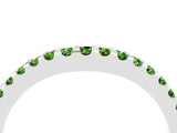 White gold Round Peridot Pavé Set Curved Wedding Band_14