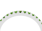 White gold Round Peridot Pavé Set Eternity Band with Micro Prong Setting_10
