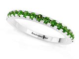 White gold Round Peridot Pavé Set Eternity Band with Micro Prong Setting_7