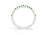 White gold Round Peridot Pavé Set Eternity Band with Micro Prong Setting_9