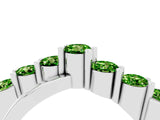 White gold Round Peridot Prong-Set Crossover Band_10
