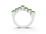 White gold Round Peridot Prong-Set Crossover Band_9
