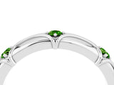 White gold Round Peridot Prong Set Milgrain Eternity Band_10