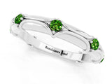 White gold Round Peridot Prong Set Milgrain Eternity Band_19