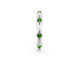 White gold Round Peridot Prong Set Milgrain Eternity Band_20
