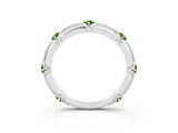 White gold Round Peridot Prong Set Milgrain Eternity Band_21