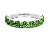 White gold Round Peridot Shared Prong Eternity Band_6