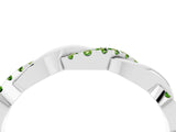 White gold Round Peridot Twist Eternity Band with Pavé Setting_10
