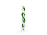 White gold Round Peridot Twist Eternity Band with Pavé Setting_8