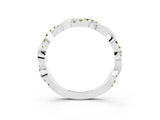 White gold Round Peridot Twist Eternity Band with Pavé Setting_9
