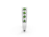 White gold Round Peridot Twist Milgrain Band with Bezel Setting_14