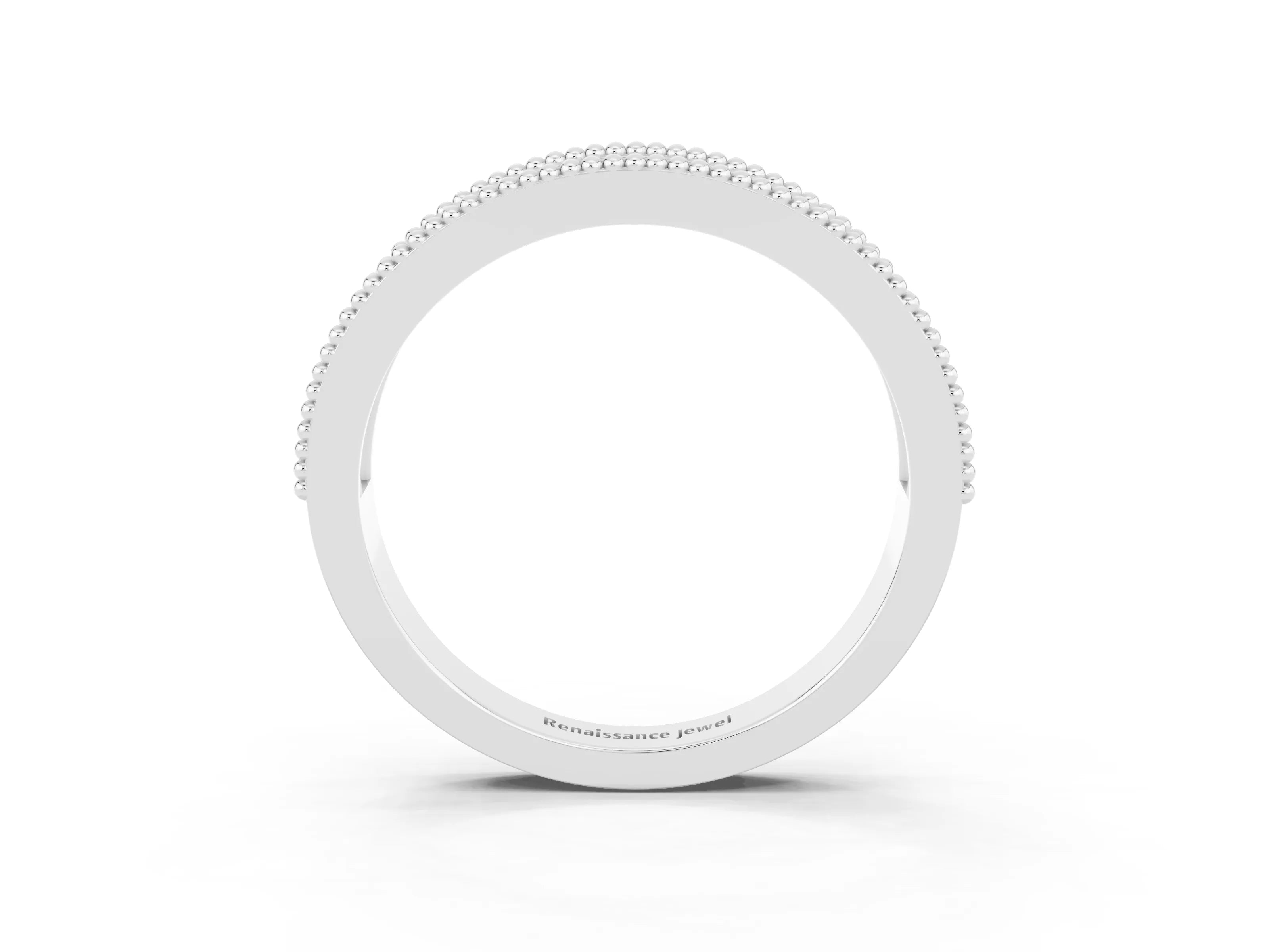 White gold Round Peridot Twist Milgrain Band with Bezel Setting_3