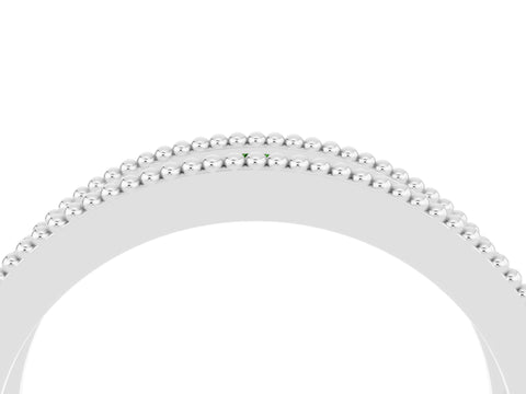 White gold Round Peridot Twist Milgrain Band with Bezel Setting_4