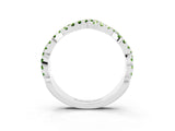 White gold Round Peridot Twisted Eternity Band with Pavé and Shared Prong Setting_33