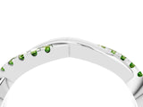 White gold Round Peridot Twisted Infinity Band with Prong Setting_10