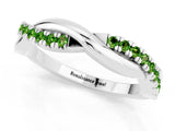 White gold Round Peridot Twisted Infinity Band with Prong Setting_7
