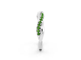 White gold Round Peridot Twisted Infinity Band with Prong Setting_8