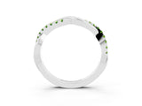 White gold Round Peridot Twisted Infinity Band with Prong Setting_9