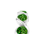 White gold Round Peridot Wave Band with Channel Setting and Shared Prongs_11