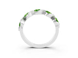 White gold Round Peridot Wave Band with Channel Setting and Shared Prongs_9