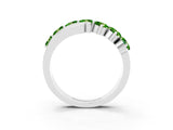 White gold Round Peridot Wave Band with Channel and Shared Prong Setting_21