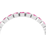 White gold Round Pink Sapphire Bezel Set Eternity Band_10
