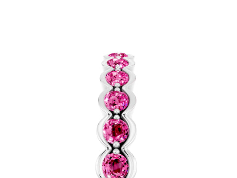 White gold Round Pink Sapphire Bezel Set Eternity Band_11