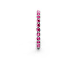 White gold Round Pink Sapphire Bezel Set Eternity Band_8