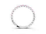 White gold Round Pink Sapphire Bezel Set Eternity Band_9