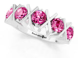 White gold Round Pink Sapphire Channel Set Band with X-Prong Detail_7