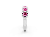 White gold Round Pink Sapphire Channel Set Band with X-Prong Detail_8