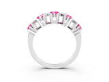 White gold Round Pink Sapphire Channel Set Band with X-Prong Detail_9