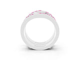 White gold Round Pink Sapphire Channel-Set Chevron Band_21